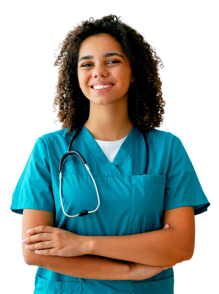 enfermeira negra em seu espaco de trabalho